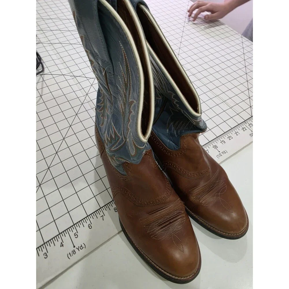 Ariat Valor Ultra Turquoise and Tan Brown Western Boots 10034080 - Sz  11D